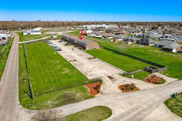 bird's eye view featuring a residential view