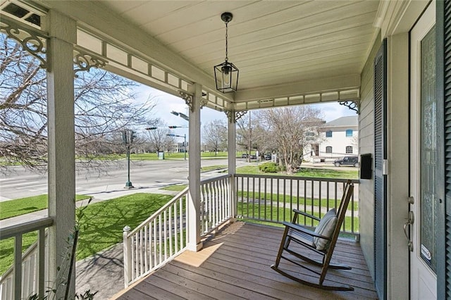 deck with a porch