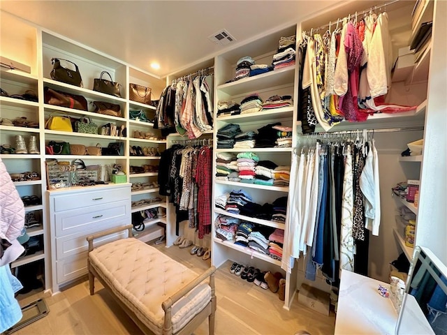 spacious closet featuring visible vents