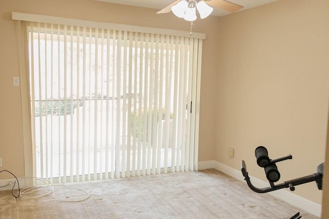 exercise area with carpet flooring