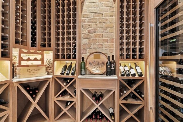 wine room featuring beverage cooler