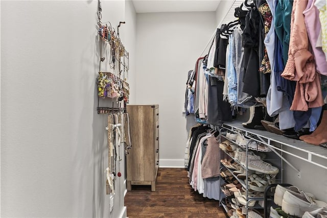 spacious closet with wood finished floors