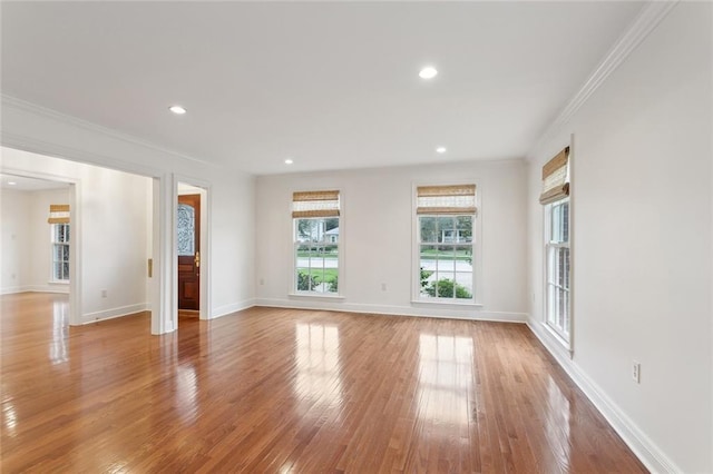 37 Spanish Fort Blvd, New Orleans, LA 70124 - unfurnished room with crown molding, recessed lighting, baseboards, and light wood finished floors