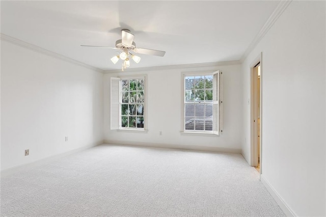 37 Spanish Fort Blvd, New Orleans, LA 70124 - empty room with a ceiling fan, light colored carpet, and ornamental molding