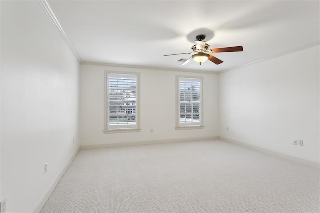37 Spanish Fort Blvd, New Orleans, LA 70124 - carpeted spare room featuring crown molding, baseboards, and ceiling fan