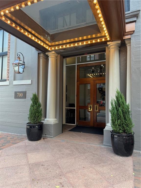 property entrance with french doors