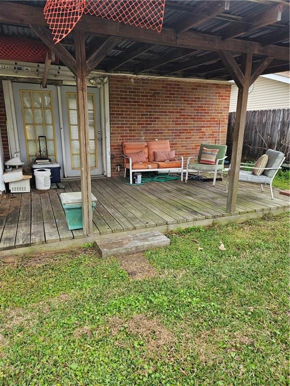 wooden deck with fence