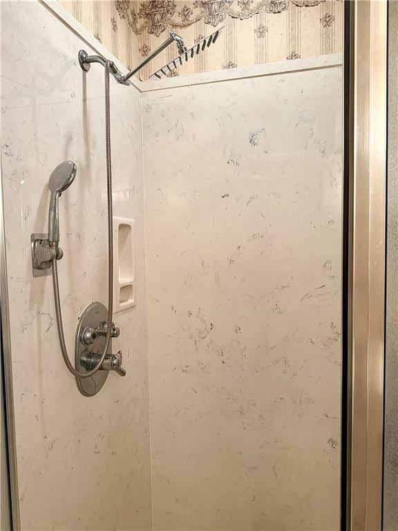 room details with a stall shower