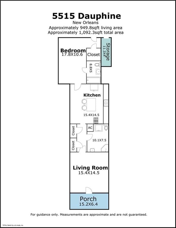 5515 Dauphine St, New Orleans, LA 70117 - floor plan
