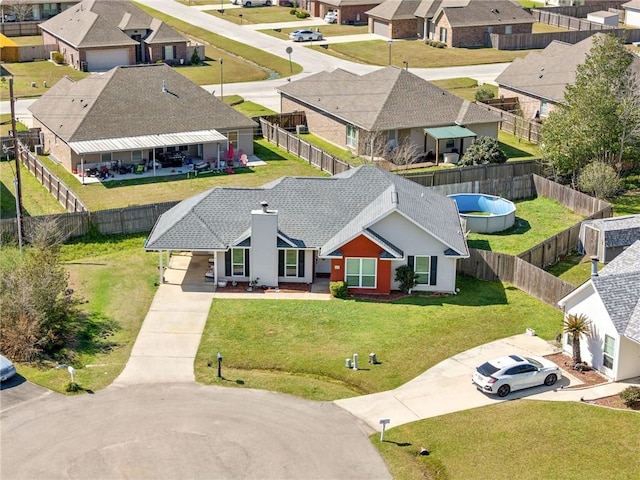 birds eye view of property featuring a residential view