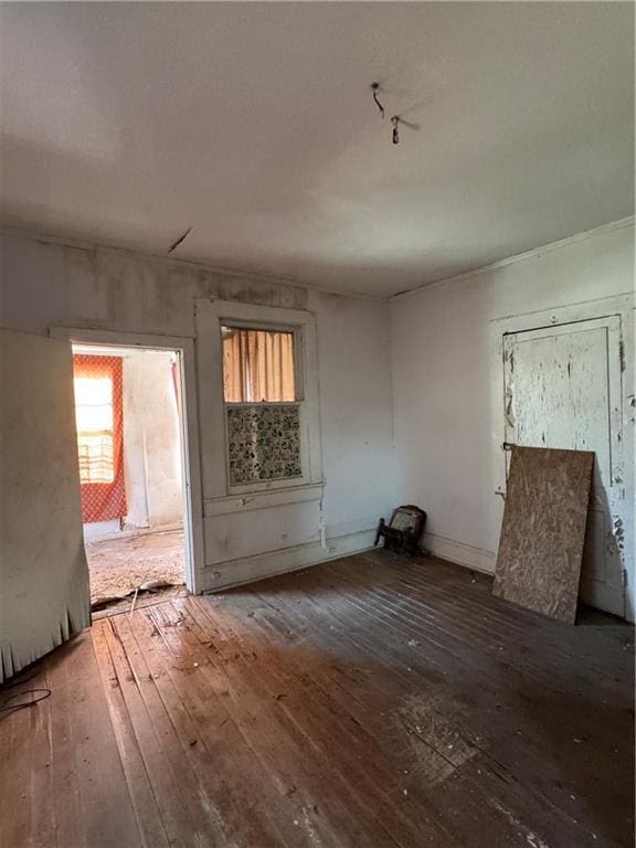 spare room with hardwood / wood-style floors