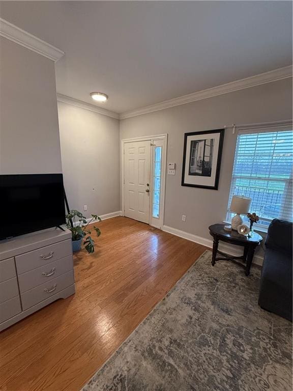 1500 Brightside Dr Unit D6, Baton Rouge, LA 70820 - foyer with baseboards, wood finished floors, and ornamental molding