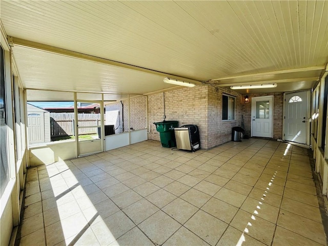 view of unfurnished sunroom