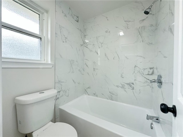 full bath with toilet and shower / bathing tub combination