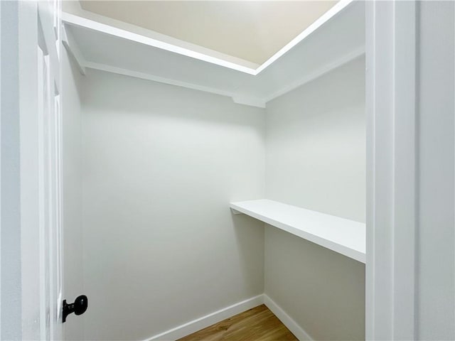 spacious closet with wood finished floors