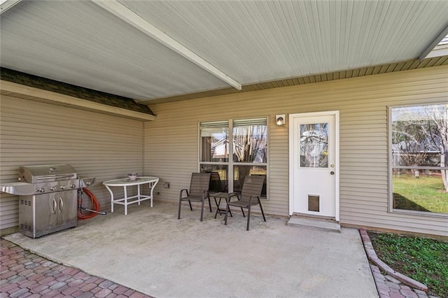 view of patio featuring grilling area