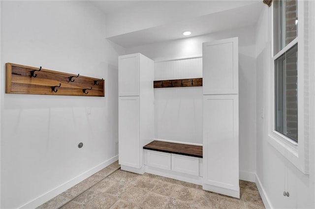 mudroom with baseboards