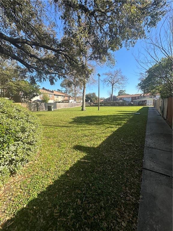 view of yard with fence