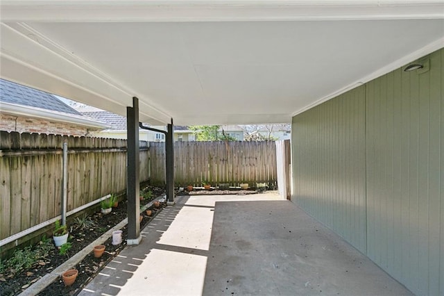 view of patio with a fenced backyard