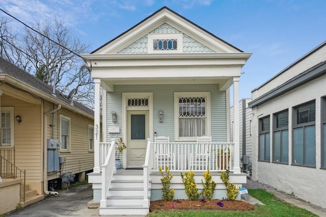 view of front of home with a porch