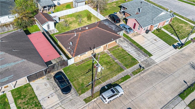 drone / aerial view with a residential view