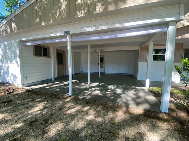 exterior space featuring a carport