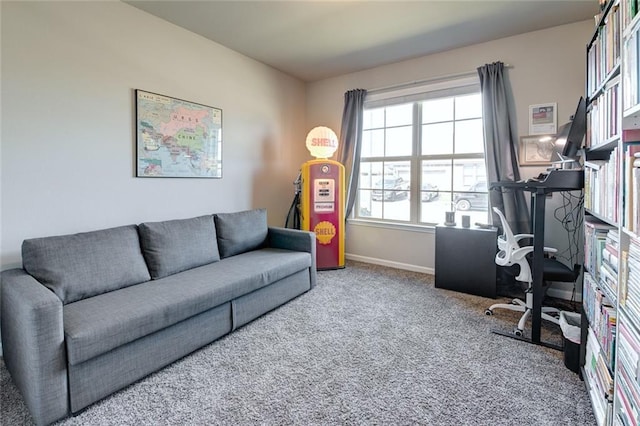 office area with baseboards and carpet flooring