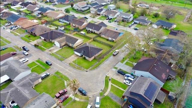 drone / aerial view with a residential view