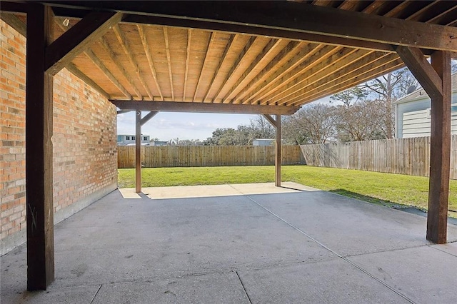 view of patio featuring a fenced backyard