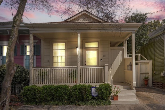 view of front of house with a porch