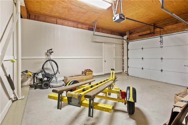 garage featuring a garage door opener