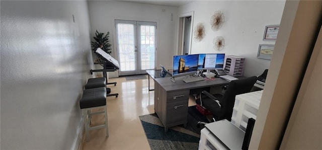 office area with french doors