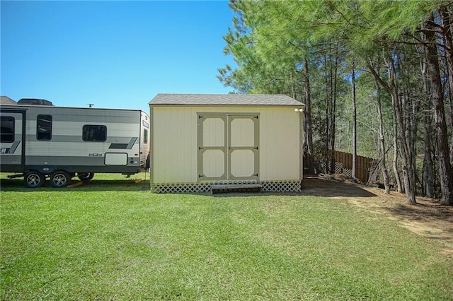 view of shed