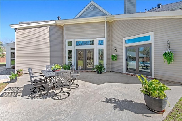 view of patio / terrace featuring french doors