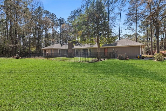 view of yard featuring fence