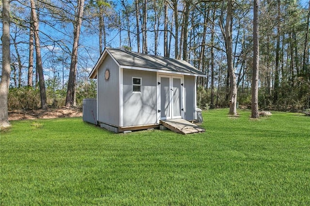 view of shed