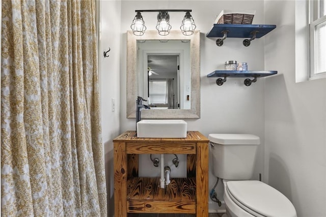 full bathroom featuring toilet and a sink