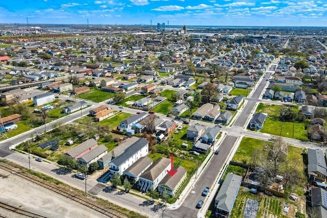 bird's eye view with a residential view