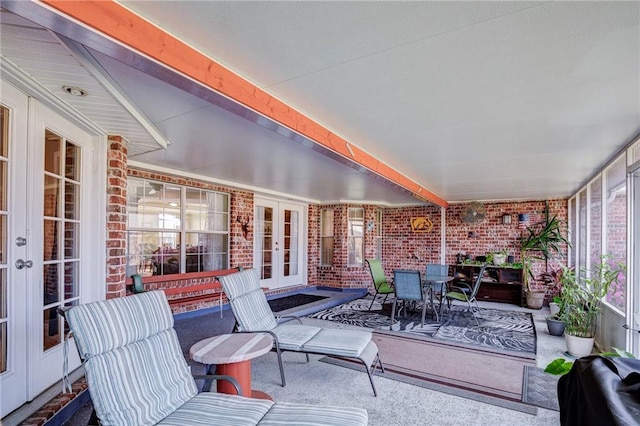 view of patio / terrace featuring french doors and outdoor dining area