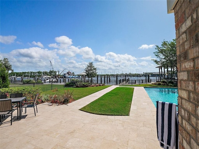 view of patio featuring fence