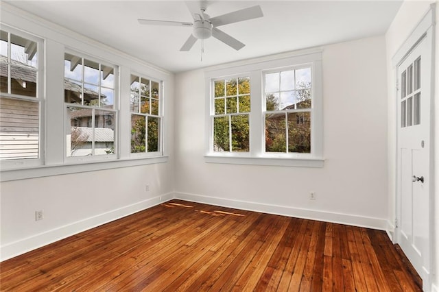 interior space with a ceiling fan