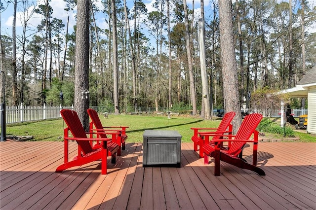 31501 River Pines Dr, Springfield, LA 70462 - deck featuring a lawn and a fenced backyard