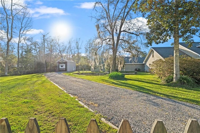 exterior space featuring gravel driveway