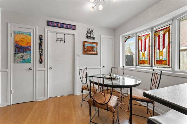 dining room featuring light wood-style floors