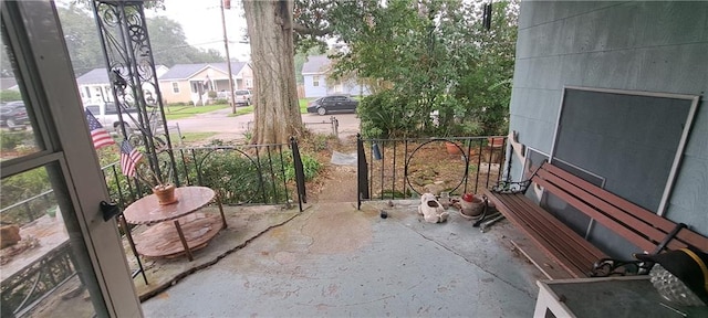 view of patio / terrace featuring a residential view