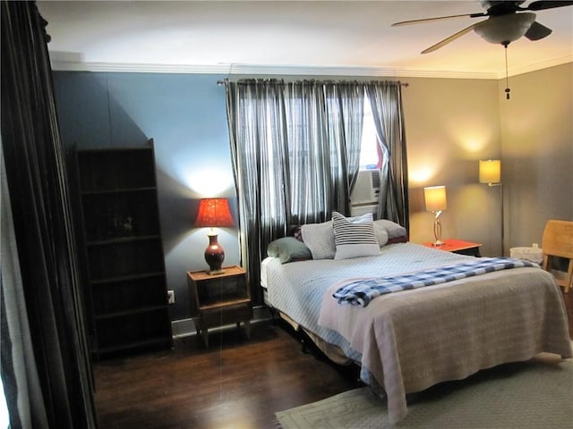 314 Halsey Dr, Harahan, LA 70123 - bedroom with ceiling fan, wood finished floors, and ornamental molding