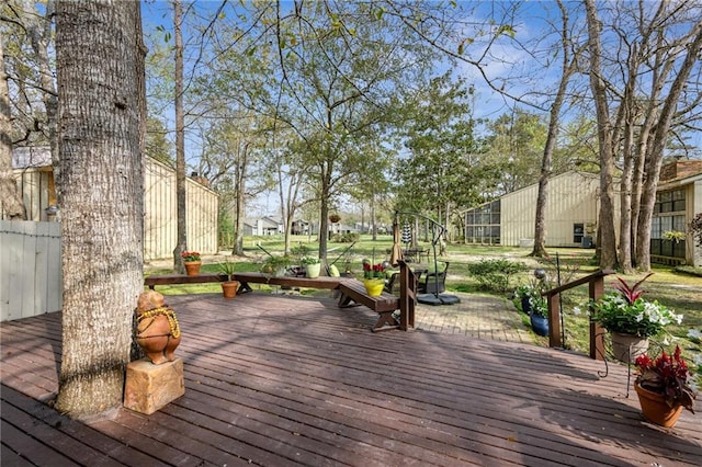 view of wooden deck