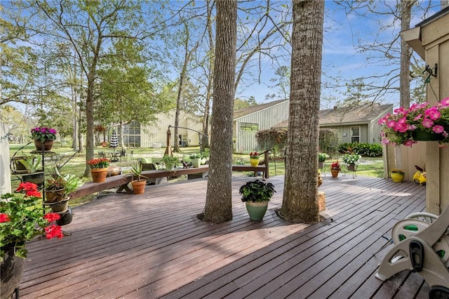 wooden terrace with fence