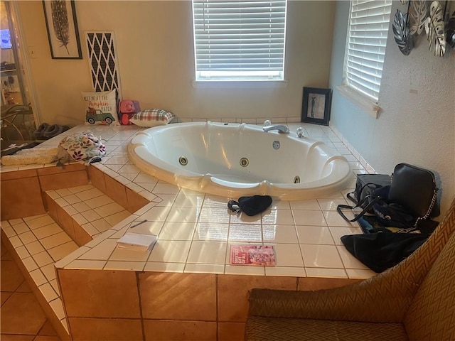 full bathroom featuring a whirlpool tub