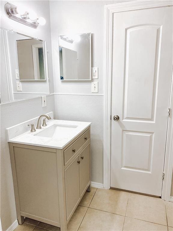 bathroom featuring tile patterned floors and vanity